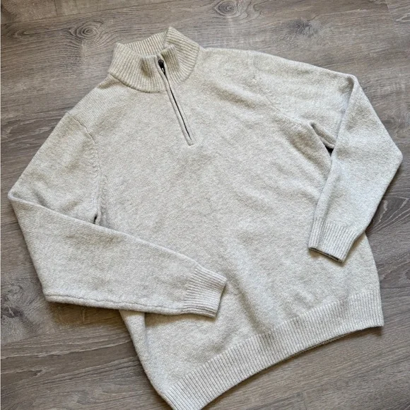 Amazon Essentials Men's Light Gray Zip-Up Sweater-Size L - Picture 3 of 10